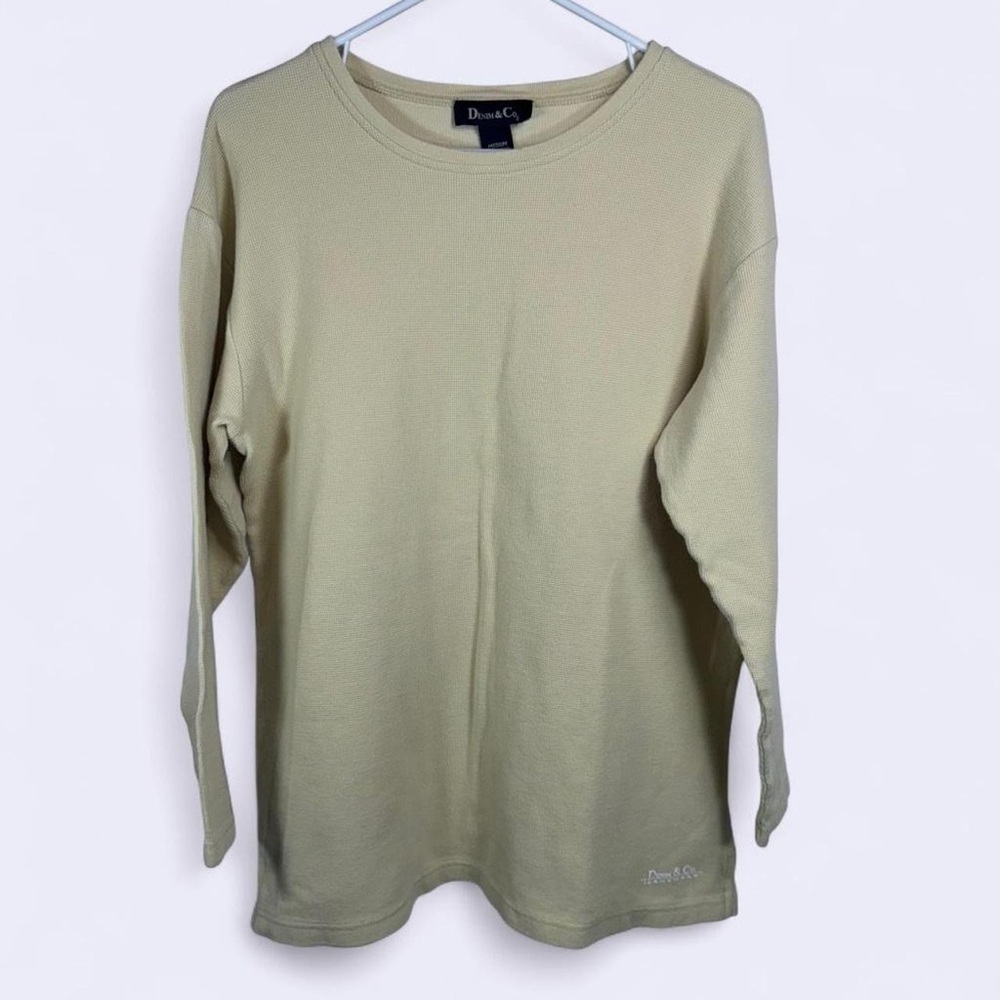 Men’s Denim & Co Waffle Knit Long Sleeve – Medium